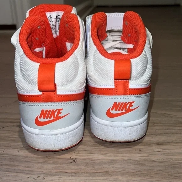 Court Borough Mid 2 High Top Sneaker White & Orange - Picture 6 of 7
